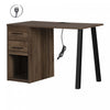 Bureau d’ordinateur Zolten avec multiprise - noyer naturel