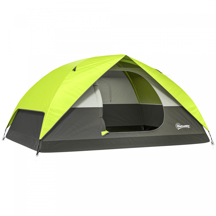 Outsunny Tente De Camping Pour 3 A 4 Personnes, Tente Dome Etanche
