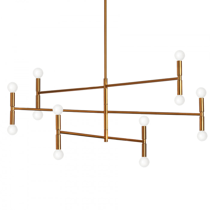 Grand lustre Ava de Dainolite avec fini bronze rétro et 12 ampoules