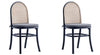 Ensemble 2 chaises de salle à manger Paragon de Manhattan Comfort avec coussins gris - noir et cannage