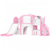 Toboggan pour tout-petits Qaba, ensemble 7-en-1 avec grimpeur, panier de basket, rose