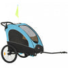 Aosom Remorque De Velo Pour Enfant 3 En1 Poussette De Jogging Pliable Poussette De Bebe 2 Places Avec Systeme D'amortisseur Pneus En Caoutchouc Guidon Reglable Bleu Et Noir