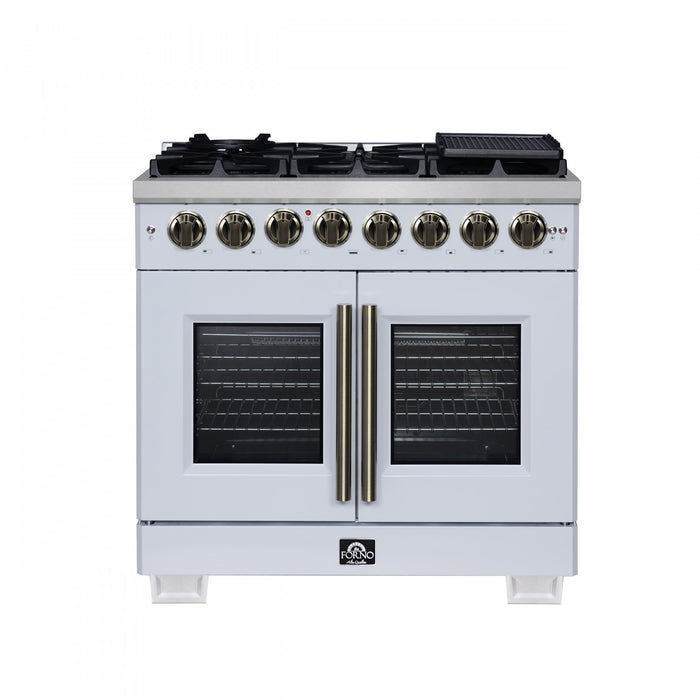 Cuisiniere a double combustible Capriasca de 36 po, blanche, 5.36 pi³ – FFSGS6387-36BLK