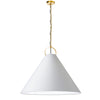 Luminaire suspendu Princeton de Dainolite de 32 po de diamètre avec abat-jour blanc, fini laiton vieilli et 1 ampoule
