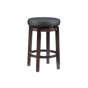Tabouret Maya de hauteur comptoir en similicuir - noir