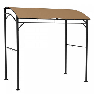 Outsunny 7' X 5' Bbq Grill Gazebo Tent With Steel Frame Hooks Dark Brown|Outsunnytente Gazebo Bbq Grill 7' X 5' Avec Cadre En Acier Et Crochets