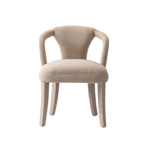Fauteuil Palmer style milieu du siecle moderne en tweed dore