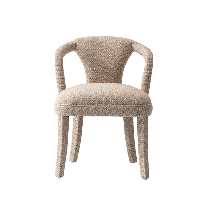 Fauteuil Palmer style milieu du siecle moderne en tweed dore
