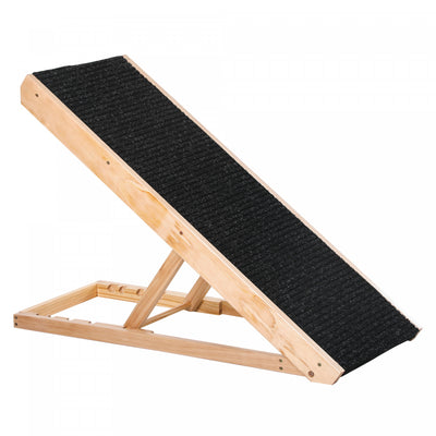 Pawhut Dog Ramp For Bed Couch, Foldable Wooden Pet Ramp Height Adjustable 4 Levels, For Cats Large D|Pawhut Rampe Surelevee Pour Animaux De Compagnie Pour Chiens Et Chats, Pliable Et Reglable En Hauteu