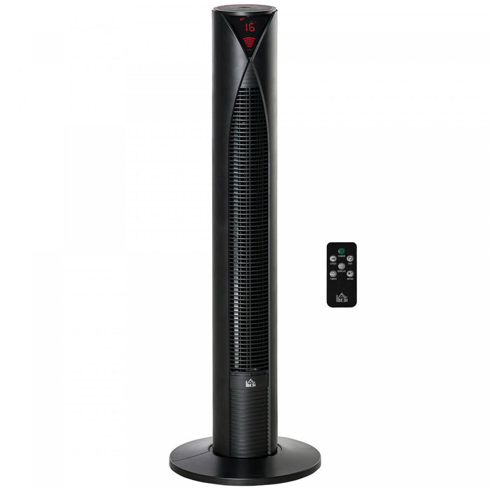 Homcom Ventilateur Tour Oscillant 38\" Avec Minuterie 12h