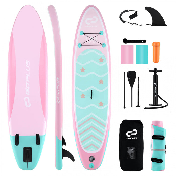 Grand Tableau Gonflable De Sup Goplus, Tableau De Pagaie Portable Avec Des Anneaux 5d Se Tiennent Sur Le Tableau De Pagaie Pour La Jeunesse Et L'adulte Rose Clair