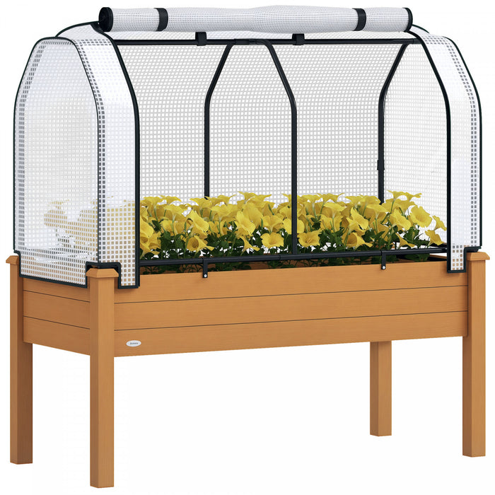 Outsunny Jardiniere surelevee avec housse en PE, Sable