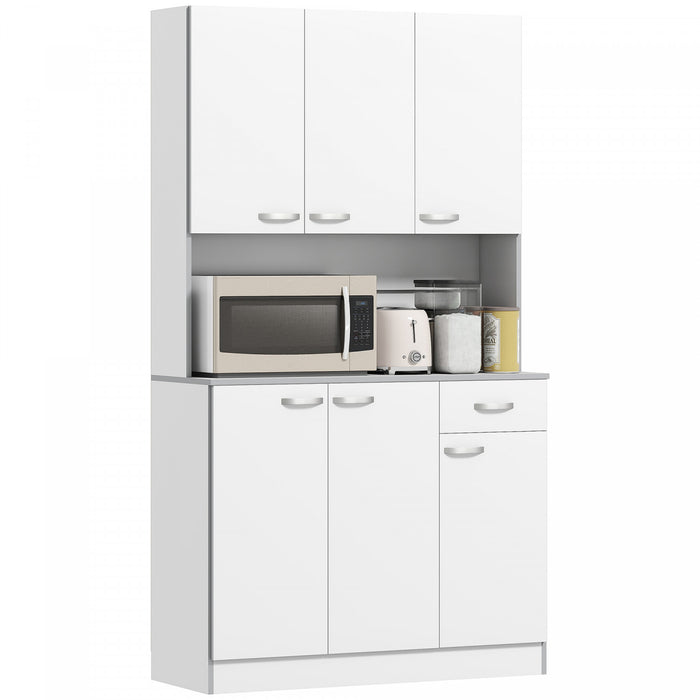HOMCOM Buffet Cuisine Autoportant Vaisselier Garde-Manger