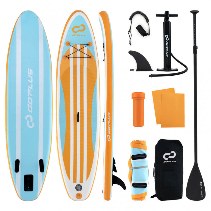 Goplus Grand Tableau Gonflable De Sup, Tableau De Pagaie Portable Avec Des Anneaux 5d Se Tiennent Sur Le Tableau De Pagaie Pour La Jeunesse Et L'adulte Orange