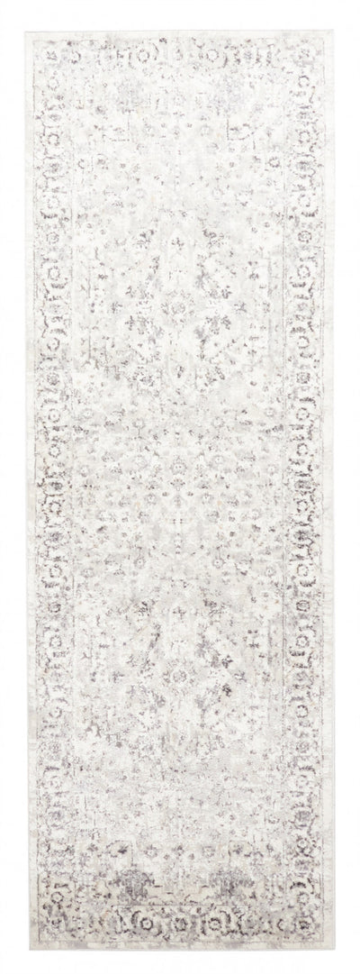 Mira Grey Rug 2'8" x 8'2" | Tapis de Couloir Traditionnel Mira 2'8" x 8'2" en Gris