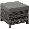 Outsunny Ottoman en rotin coussin Cadre metallique pour jardin, Gris