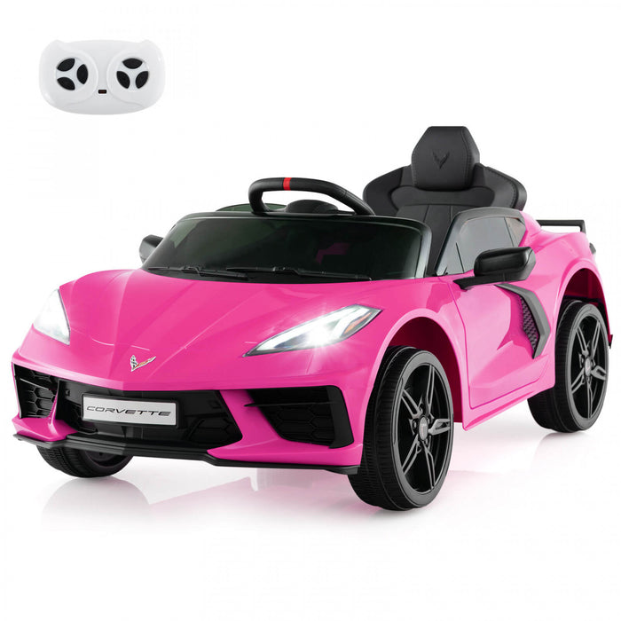 Costway 12v Electrique Enfants Rouler Sur La Voiture Avec Telecommande Sans Fil Connexion Lumieres Rose