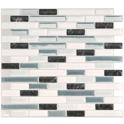 Smart Tiles Peel and Stick 4-Sheet 10 x 9 Backsplash - Muretto Brina|Dosseret Smart Tiles peler et coller 10 x 9, 4 feuilles - Muretto Brina