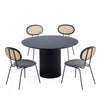 Ensemble de salle a manger chic industriel moderne Hathaway et Jardin 5 pieces, noir et gris