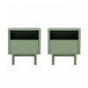 Table de nuit moderne Ella 20\" en vert sauge (1 tiroir) - Lot de 2