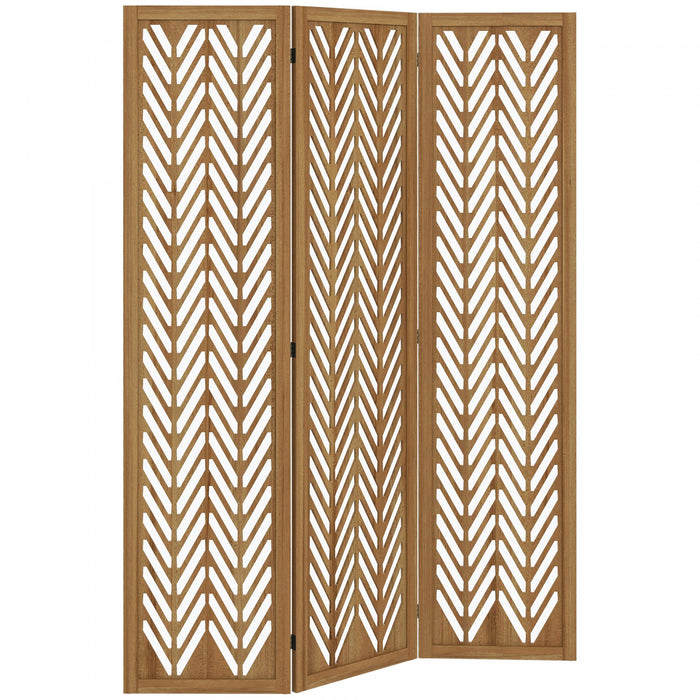 HOMCOM Paravent 3 panneau 5,6pi, ecran d'intimite pliable, marron clair