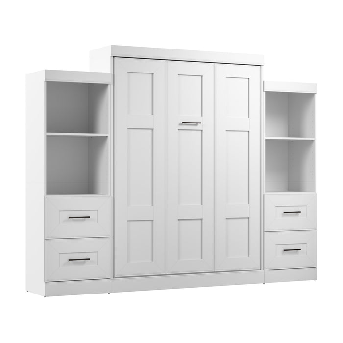 Grand lit escamotable Edge de Bestar avec organisateurs de garde-robe et tiroirs (115 po [L]) - blanc