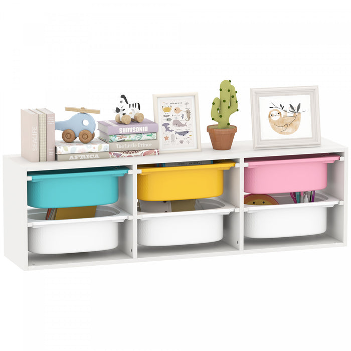 Qaba Organisateur de Rangement pour Jouets avec 6 Bacs en Plastique