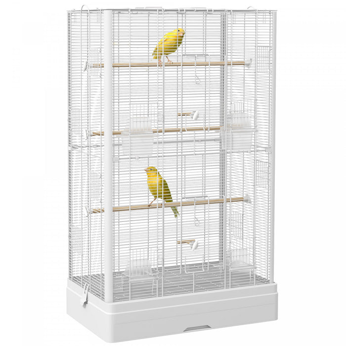 Cage A Oiseaux 39 Po Avec Plateau, Recipients Alimentaires