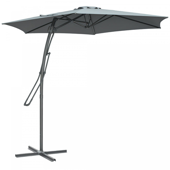 Outsunny Parasol Deporte De 10 Pi En Porte-a-faux Avec Base, Gris