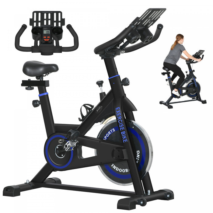 Soozier Velo Stationnaire Vertical Ajustable avec Affichage LCD, Noir