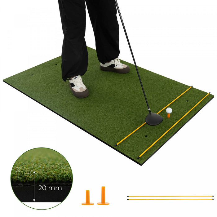 Tapis De Frappe De Golf, 152 Cm X 92 Cm / 152 Cm X 117 Cm Tapis D'entrainement En Gazon Artificiel Pour L'interieur Et L'exterieur, Tapis De Golf Portable Avec 2 Batons D'alignement Et 2 Tees De Golf Pour Les Amateurs De Golf Et Les Debutants