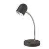 Lampe de table de Dainolite avec abat-jour noir satiné, fini chromé poli et ampoule à DEL de 5 W