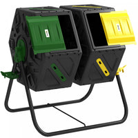 Outsunny Bac A Compost A Double Chambre De 34,5 Gallons Avec Pieds En Acier