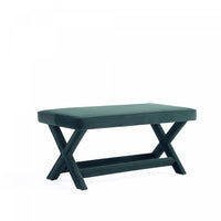  Banc d’appoint Abigail style milieu du siecle moderne en velours vert foret