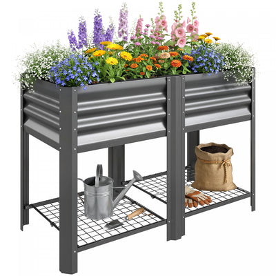 Outsunny Wooden Raised Garden Bed with Legs and 6 Drainage Holes