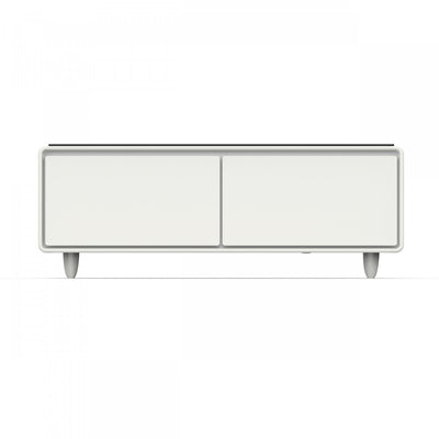 Forno Evoluto Tavolo 51" White Smart Coffee Table – Dual Refrigerator Drawers-FCTFR7006-51WHT | Table basse intelligente Evoluto Tavolo blanche 51 po– Doubles tiroirs refrigeres-FCTFR7006-51WHT