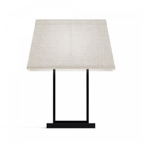 Lampe de table rectangulaire moderne noire de 22 po avec abat-jour en tissu