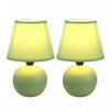 Ensemble de 2 mini lampes de table de Simple Designs à globe en céramique - vert