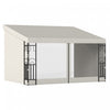 Outsunny Gazebo De Pergola Mural 10' X 13' Avec Rideaux Et Filets, Beige
