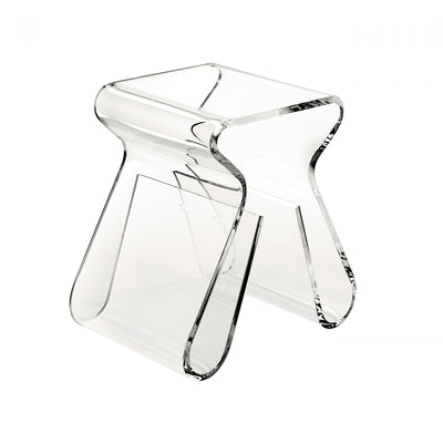 Umbra Modern Acrylic Magino Magazine Rack End Table|Table de bout moderne Magino de Umbra en acrylique avec support à magazines