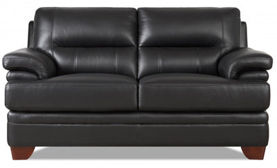 Hydeline Luxor Leather Loveseat - Black|Causeuse Luxor de Hydeline en cuir - noire
