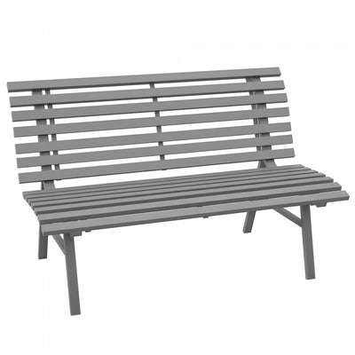 Outsunny 48.5" Garden Bench, Lightweight Aluminum Patio Bench, Grey
