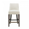 Tabouret de comptoir moderne en bois et chenille Beever, coloris creme
