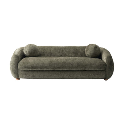 Tribeca Mid-Century Modern 86" Chenille Sofa in Olive Green | Canape Tribeca style mid-century 218 cm en chenille vert olive