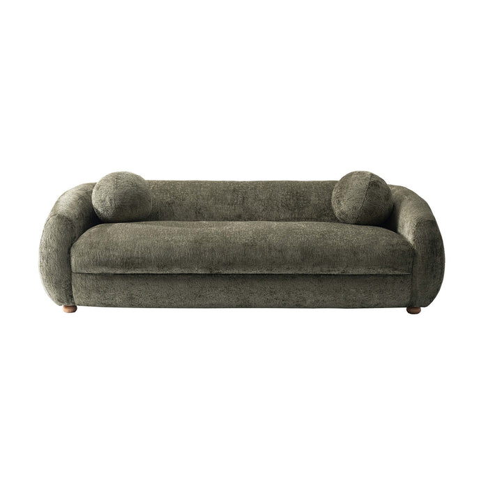 Canape Tribeca style mid-century 218 cm en chenille vert olive