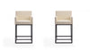 Tabouret de comptoir rembourre en metal style mid-century modern Ambassador, creme - Lot de 2