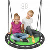 Qaba Balancoire d'arbre avec soucoupe pour enfants, balancoire volante de 39 po avec cordes de suspension reglables, capacite de 331 lb, balancoire en filet pour enfants, vert