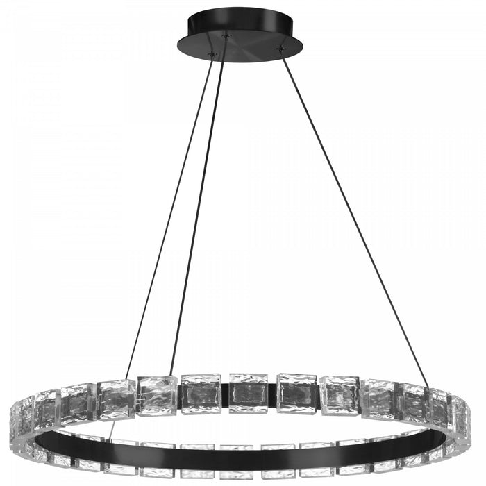 Lustre Camila de Dainolite avec fini noir mat, cristal et ampoule à DEL de 28 W