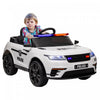 Qaba Voiture Electrique 12 V Pour Enfants, Voiture De Police Pour Enfants Alimentee Par Batterie Avec Telecommande, 4 Roues A Suspension A Ressort, Musique, Lumiere, Klaxon, Blanc