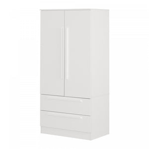 Acapella Armoire Penderie Avec Portes Et Tiroir - Blanc Solide